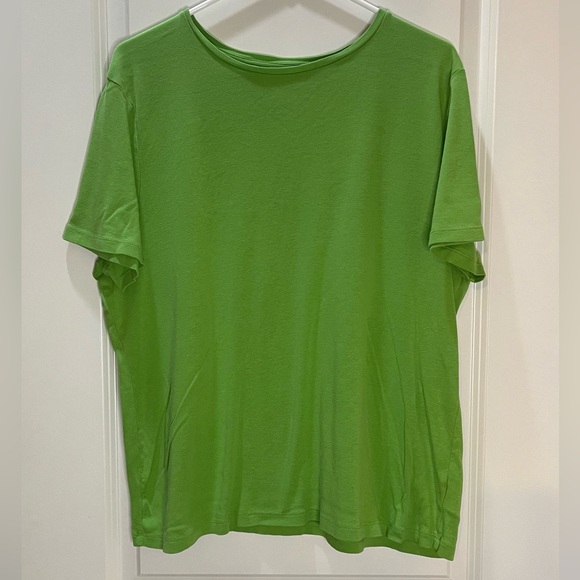 Talbots Green Short Sleeve Tee 100% Cotton Size 2X - Picture 1 of 3